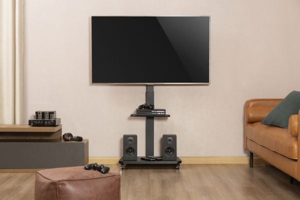 Gembird TVS-75S-02, 190,5 cm (75"), 200 x 200 mm, 600 x 400 mm, 35 - -35°, Terästä, Puu, musta