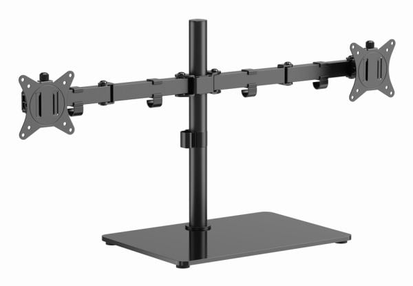 Gembird - Monteringssett (dual arm monitor mount) - justerbar - for 2 LCD-skjermer - stål, plastikk, herdet glass - svart - skjermstørrelse: 17"-32...