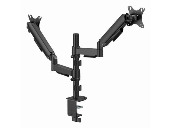 Gembird - Monteringssett (2 leddarmer, 2 VESA-monteringsbøyler, klemmemonteringsbase, maljemonteringsfot) - justerbare armer - for 2 LCD-skjermer -...