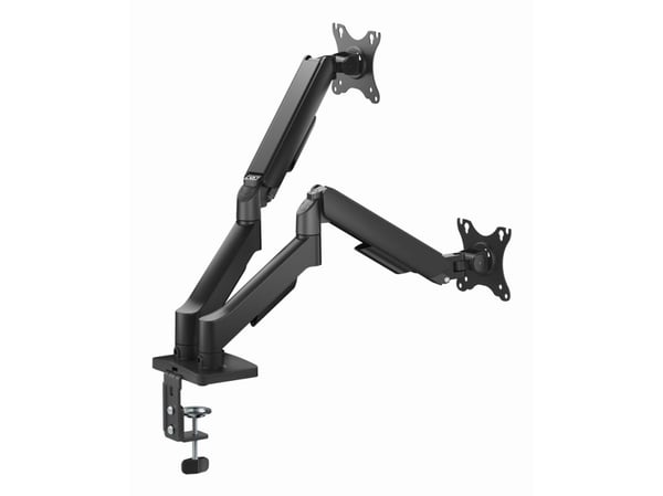 Gembird - Monteringssett (bordmonteringsarm) - justerbar arm - for 2 LCD/plasma-paneler - USB ports - stål, plastikk - finteksturert svart - skjerm...