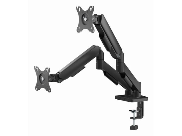 Gembird - Monteringssett (bordmonteringsarm) - justerbar arm - for 2 LCD/plasma-paneler - USB ports - stål, plastikk - finteksturert svart - skjerm...