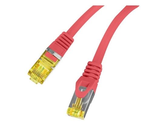 PATCHCORD CAT.6A S/FTP LSZH CU 0.25M PUNAINEN FLUKE PASSED LANBERG