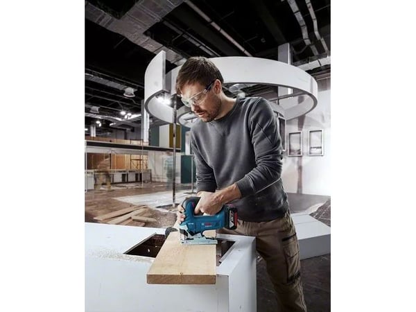 Bosch GST 185-LI, Toppgrep, Sort, Blå, 45°, -45 - 45°, Aluminium, Stål, Tre, Børsteløs - SOLO