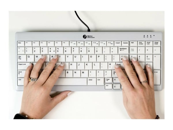 Bakker Elkhuizen UltraBoard 960 V2 - Tastatur - compact - USB-C, USB - QWERTY - USA - mørk grå, lysegrå - kartong