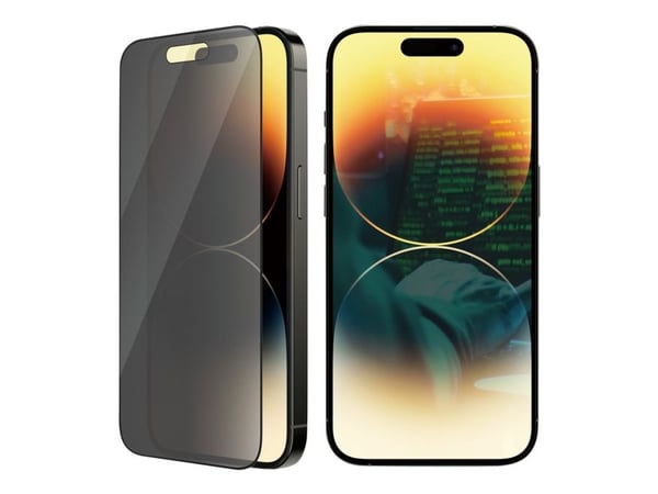 PanzerGlass™ | Privacy Edition- Skærmbeskytter for mobiltelefon - Edge-to-Edge passform - rammefarve sort | Apple iPhone 14 Pro
