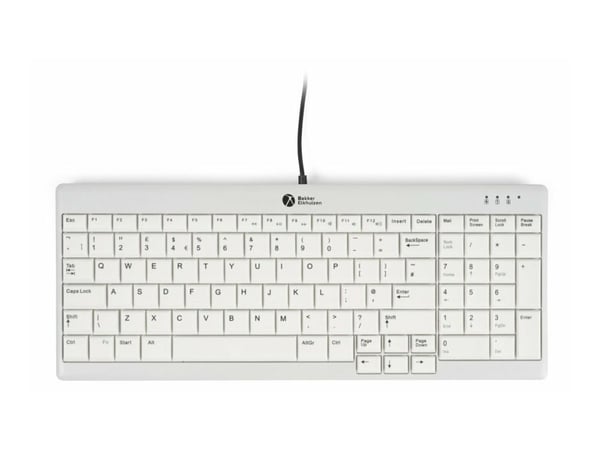 Bakker Elkhuizen UltraBoard 960 V2 - Tastatur - compact - USB-C, USB - QWERTY - USA - mørk grå, lysegrå - kartong