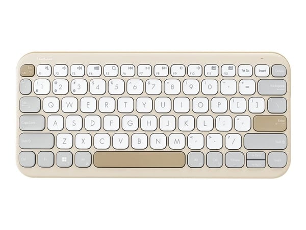 ASUS Marshmallow KW100 - Tastatur - 75% - compact - trådløs - Bluetooth 5.0 LE - havremelk