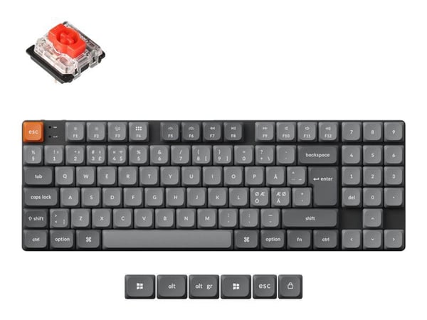 Keychron K13 Max - Tastatur - QMK , custom, mechanical, ISO layout collection - 80% - belyst - trådløs - USB-C, Bluetooth 5.1, 2.4 GHz - QWERTY - N...