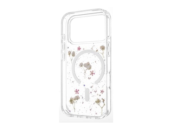 FIXED MagBloom - Baksidedeksel - med MagSafe - termoplast-polyuretan (TPU), polykarbonat (PC) - blush plum - Flowers - for Apple iPhone 17 Pro