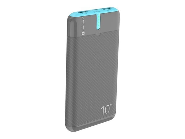 Tracer EnerGo - Strømbank - 10000 mAh - 37 Wh - 3 utgangskontakter (2 x USB, USB-C) - grå, blå Tracer EnerGo - Strømbank - 10000 mAh - 37 Wh - 3 utgangskontakter (2 x USB, USB-C) - grå, blå