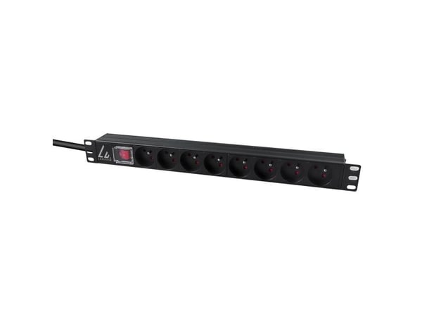 Lanview LVR-2MSCH-SW-C13-8, Perus, 1U, Yksivaiheinen, Vaaka, musta, 8 AC-pistorasia(a)