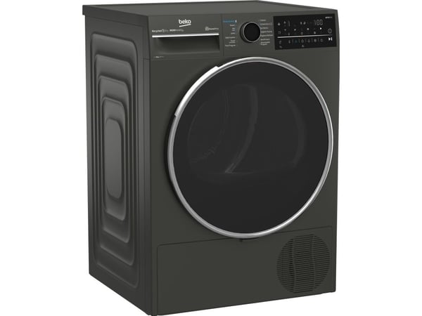 Beko B5T89243M, Frittstående, Frontmatet, Varme pumpe, Sort, Rotasjon, Berøringskontroll, Riktig/Høyre