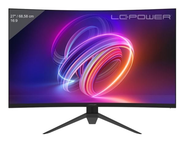 LC Power LC-M27FC - LCD-skjerm - gaming - kurvet - 27" - 1920 x 1080 Full HD (1080p) @ 180 Hz - VA - 300 cd/m² - 3000:1 - 3.6 ms - 2xHDMI, DisplayP...