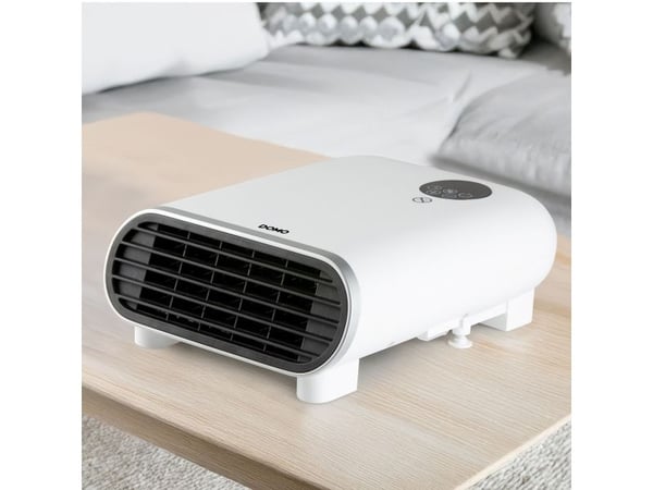Domo DO7357F, Viftedrevet elektrisk romvarmer, 1,4 m, IP24, Innendørs, Vegg, Hvit