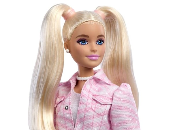Barbie Deluxe Style Pink Denim Jacket Blonde