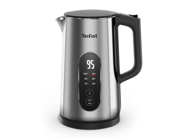 Tefal Selection KI871DE0, 1,7 L, 1500 W, Svart, Rustfritt stål, Rustfritt stål, Justerbar termostat, Vannmåler