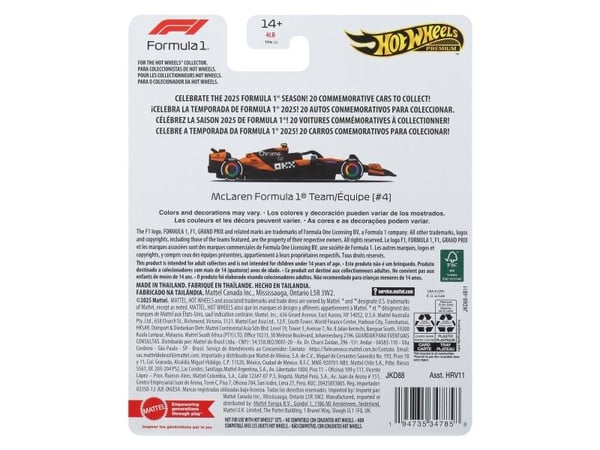 Hot Wheels F1 Racing Premium 1:64 McLaren