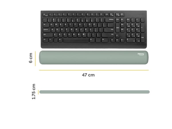 Fellowes Breyta - Håndleddsstøtte for tastatur - grågrønn