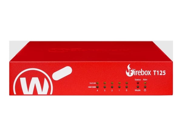 WatchGuard Firebox T125 - Säkerhetsfunktion - 4 portar - 1GbE, 2.5GbE