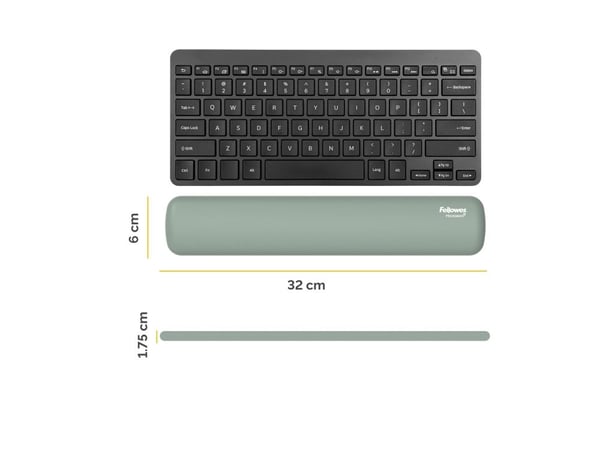 Fellowes Breyta - Håndleddsstøtte for tastatur - TKL - kompakt - grågrønn