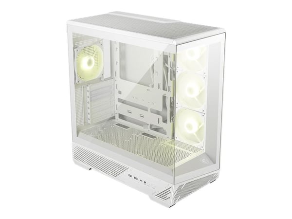 MSI MAG PANO 130R PZ - Mid tower - ATX - sidepanel med vindu (herdet glass) - ingen strømforsyning (ATX) - hvit - USB/lyd