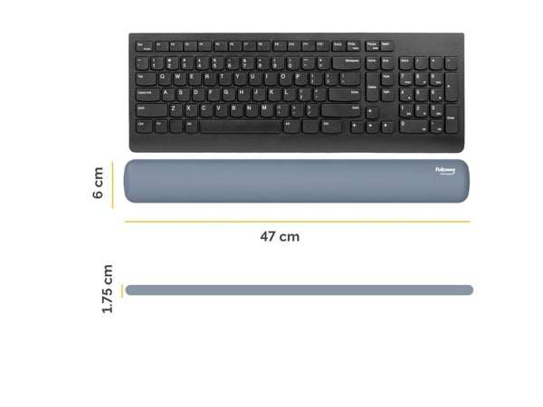 Fellowes Breyta, silikon, lyseblå, EN ISO 9241-5, 60 mm, 470 mm, 17,5 mm