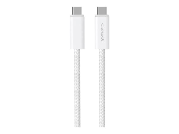 4smarts PremiumCord - USB-kabel - USB-C (hann) til USB-C (hann) - USB 3.1 - 48 V - 5 A - USB Power Delivery (240 W) - hvit