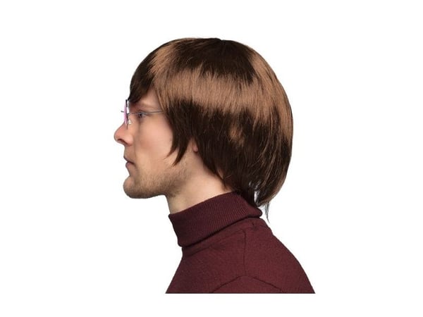 Kort brun peruk John