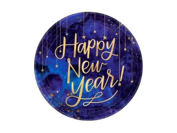 Happy New Year tallerkener, lilla 27 cm
