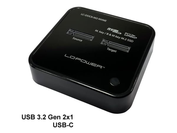 Forklift LC-Power LC-Power LC-DOCK-M2-NVME for 2 x NVMe-M.2-SSD-dokkingstasjon i detaljhandelen