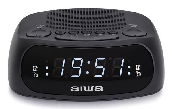 Aiwa CR-09J, Digital vekkerklokke, Rektangel, Svart, Innendørs, Gutt/Jente, 24 timers