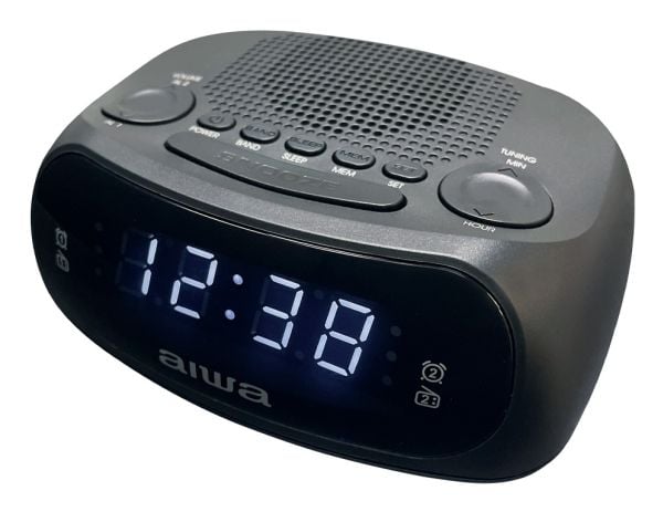 Aiwa CR-09J, Digital vekkerklokke, Rektangel, Svart, Innendørs, Gutt/Jente, 24 timers
