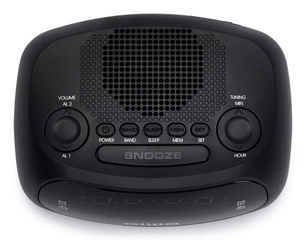Aiwa CR-09J, Digital vekkerklokke, Rektangel, Svart, Innendørs, Gutt/Jente, 24 timers