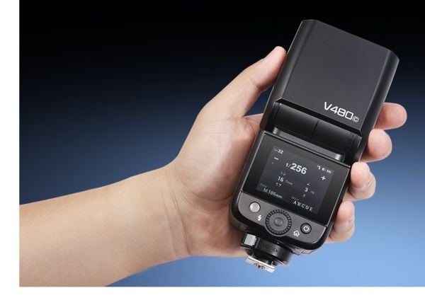 Godox V480, 1,7 s, Trådløse forbindelser, 32 kanaler, 361 g, Kompakt blits