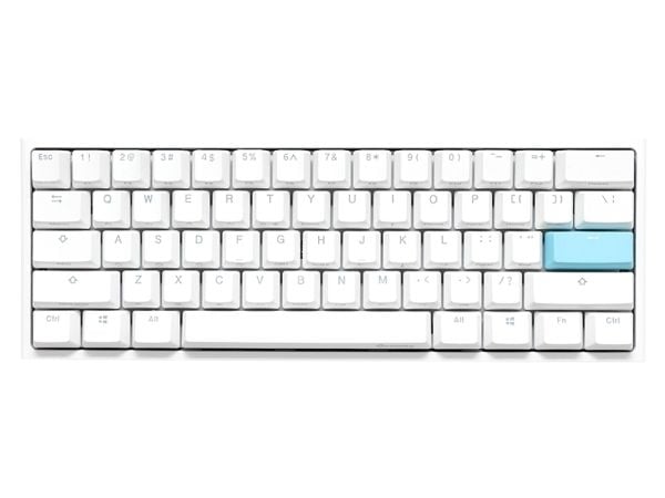 Ducky One 2 Pro Mini - Tastatur - bakgrunnsbelyst - USB - QWERTY - USA - tastsvitsj: Cherry / Gateron / Kailh - hvit