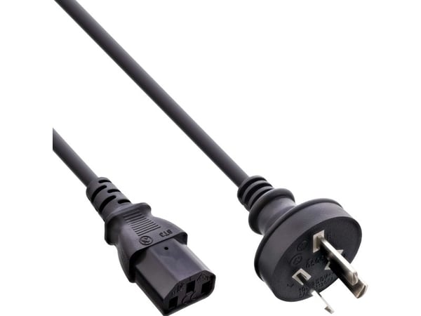 InLine 35 Bulk Pack Verkkokaapeli Verkkopistoke Australia verkkopistokkeeseen C13 - Kaapeli - virta/virransyöttö - 1,8 m - 3-napainen - IEC (B-16652D)