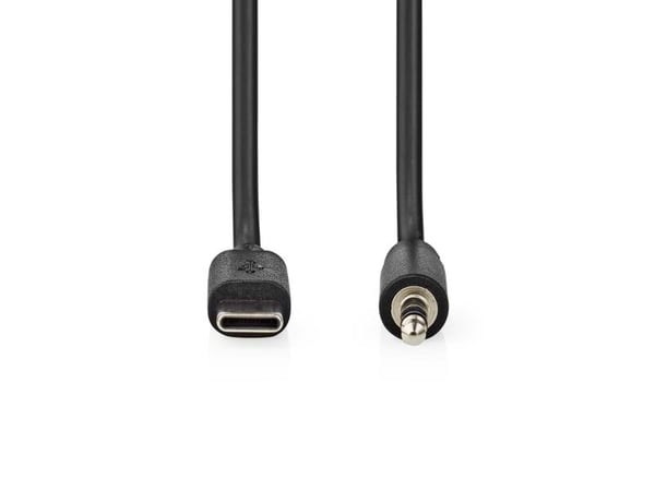 Nedis CCGL65950BK10, USB C, Hankjønn, 3.5mm, Hankjønn, 1 m, Sort