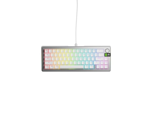 Glorious Gaming GMMK 3 PRO 65% Prebuilt, Koblet med ledninger (ikke trådløs), USB, Mekanisk nøkkelbryter, QWERTY, RGB LED, Sølv