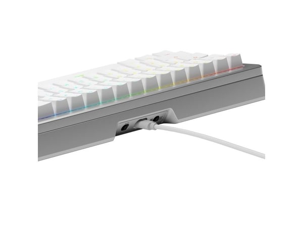 Glorious Gaming GMMK 3 PRO 65% Prebuilt, Koblet med ledninger (ikke trådløs), USB, Mekanisk nøkkelbryter, QWERTY, RGB LED, Sølv