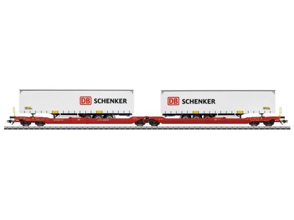 Märklin Type Samms 710 Heavy-Duty Flat Car, CarMotion, Tungtransport, Monteringssett, German Railroad, Inc. (DB AG) type Samms 710 six-axle heavy-d...