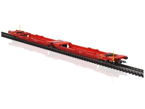 Märklin Type Samms 710 Heavy-Duty Flat Car, CarMotion, Tung lastbilsmodell, Monteringssats, German Railroad, Inc. (DB AG) type Samms 710 six-axle h...