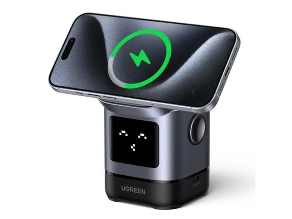 Ugreen Uno - Trådløst ladestativ - 15 watt (USB-C) - grå