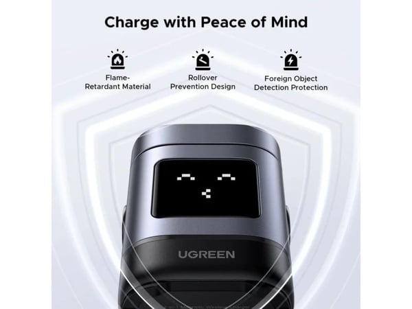 Ugreen Uno - Trådløst ladestativ - 15 watt (USB-C) - grå
