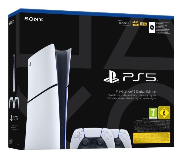 Sony Playstation 5 Slim Digital, PlayStation 5, Svart, Vit, 16384 MB, GDDR6, 448 GB/s, AMD