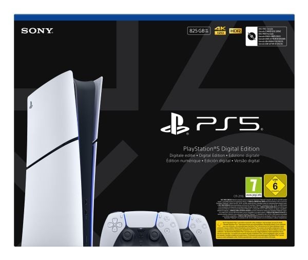 Sony Playstation 5 Slim Digital, PlayStation 5, Svart, Vit, 16384 MB, GDDR6, 448 GB/s, AMD