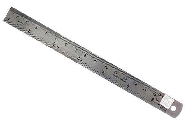 Vallejo Steel Rule, bordlinjal, stål, stål, 150 mm, 1 stk
