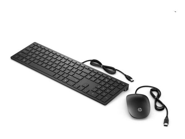 HP Pavilion 400 - Tastatur- og mussett - USB - Fransk - kullsort
