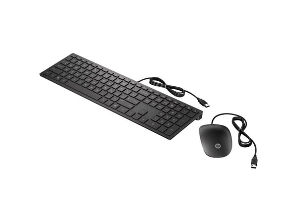 HP Pavilion 400 - Tastatur- og mussett - USB - Fransk - kullsort