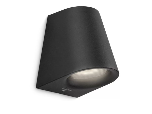 Philips myGarden Vegglampe, Vegglys, Svart, Metall, IP44, Hage, Terrasse, I
