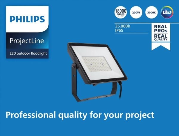 Philips 8719514954489, 200 W, LED, Sort, 3000 K, 18000 lm, 35000 timer